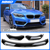 MMO Universal Front Bumper Lip Splitter Gloss Black PP Polyurethane Fit for 95% of Cars Sport Modification Without Logo
