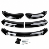 MMO Universal Front Bumper Lip Splitter Gloss Black PP Polyurethane Fit for 95% of Cars Sport Modification Without Logo