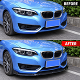 MMO Universal Front Bumper Lip Splitter Gloss Black PP Polyurethane Fit for 95% of Cars Sport Modification Without Logo