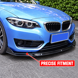 MMO Universal Front Bumper Lip Splitter Gloss Black PP Polyurethane Fit for 95% of Cars Sport Modification Without Logo