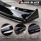 MMO Universal Front Bumper Lip Splitter Gloss Black PP Polyurethane Fit for 95% of Cars Sport Modification Without Logo