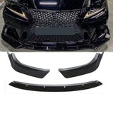 For 2014-2016 Lexus F Sport Front Bumper Lower Spoiler Splitter 3 PCs ABS Front Lip