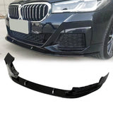 Front Lip For 2021-2023 BMW 5 Series G30 G31 Facelift M Sport Front Bumper Splitter Gloss Black