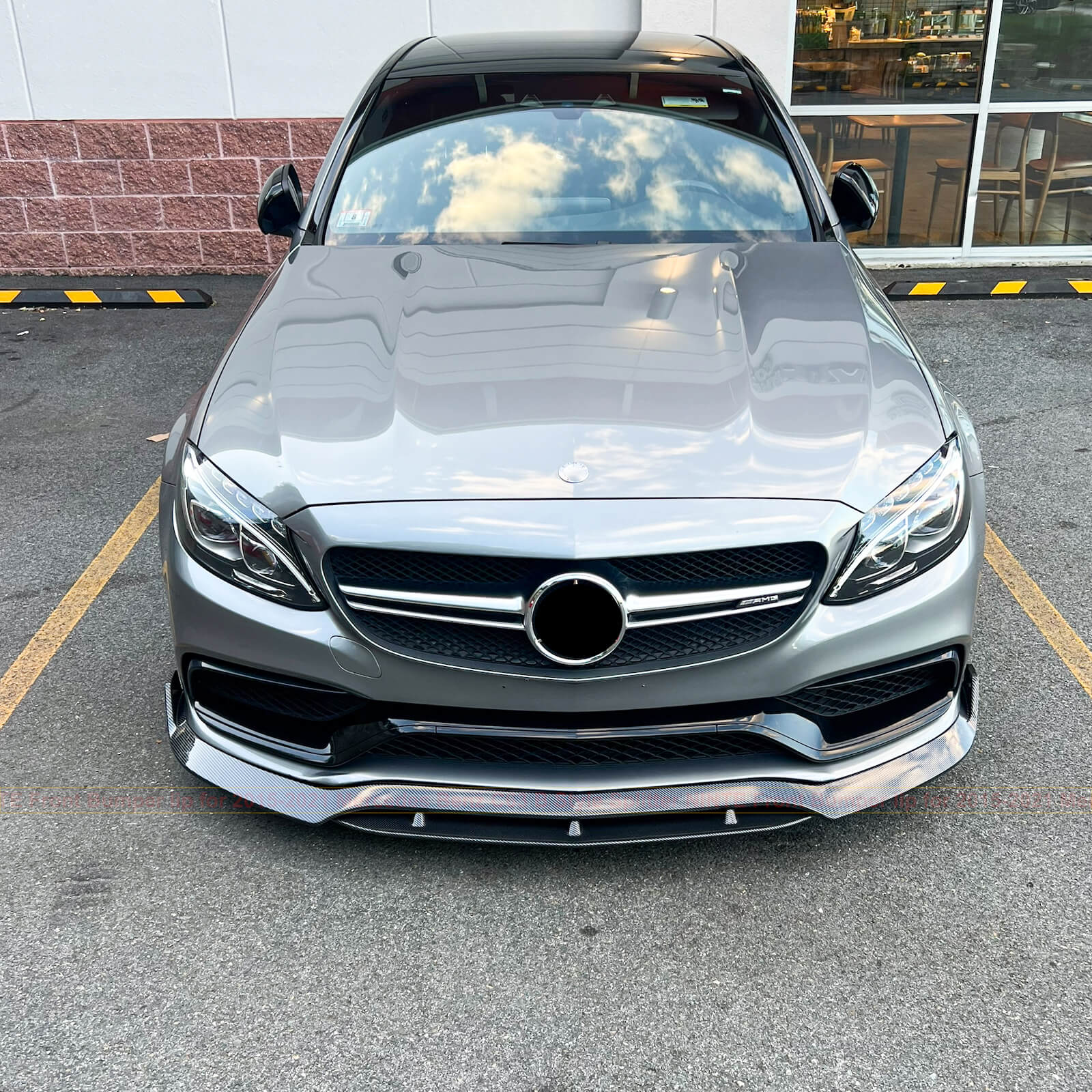 For 2015-2021 Mercedes-AMG C63 C63S B Style Front Bumper Lip Splitter Carbon Fibre Look