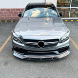 For 2015-2021 Mercedes-AMG C63 C63S B Style Front Bumper Lip Splitter Carbon Fibre Look