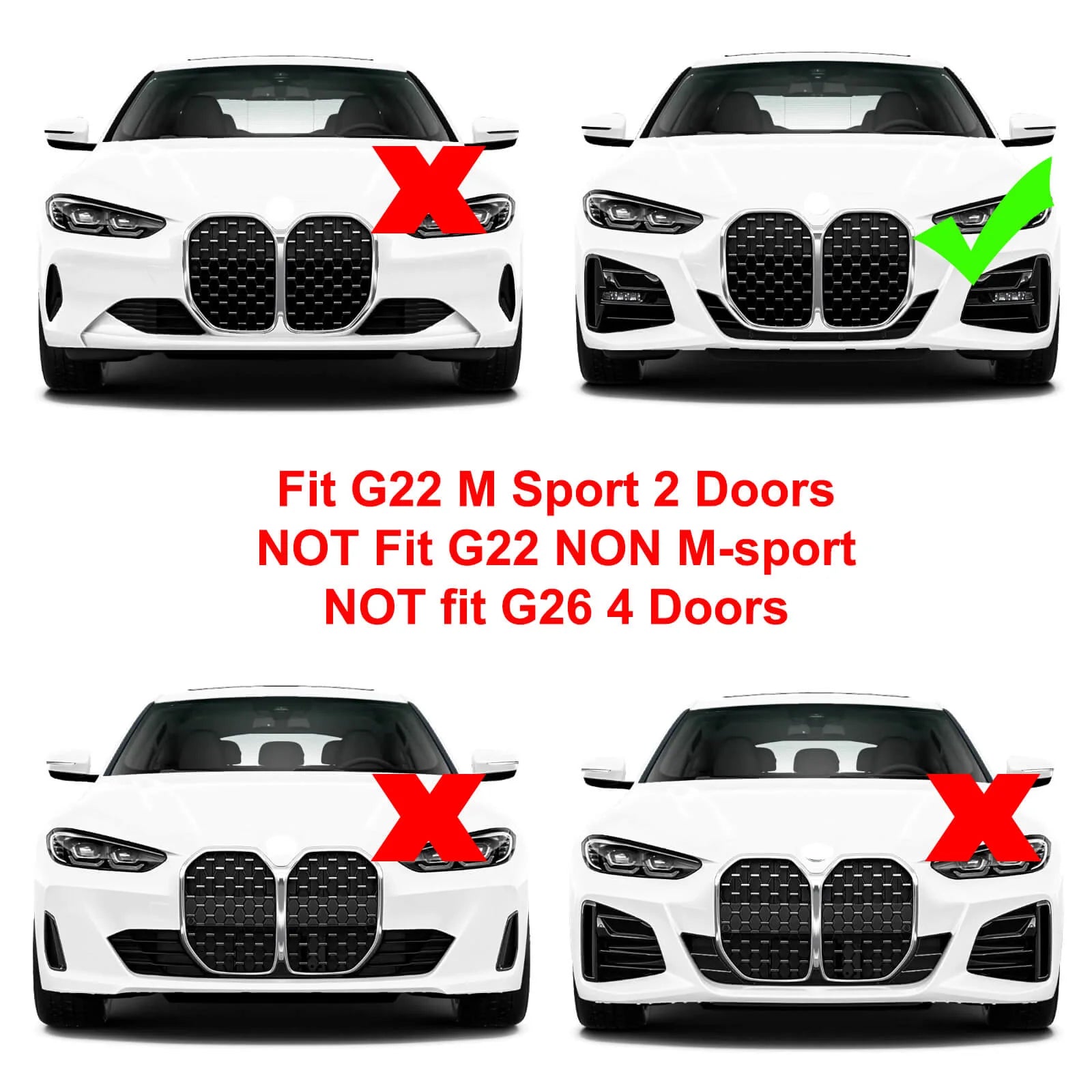 For 2021 -2025 BMW 4 Series G22 G23 425i 430i M Sport Front Bumper Lip Splitter Fitment
