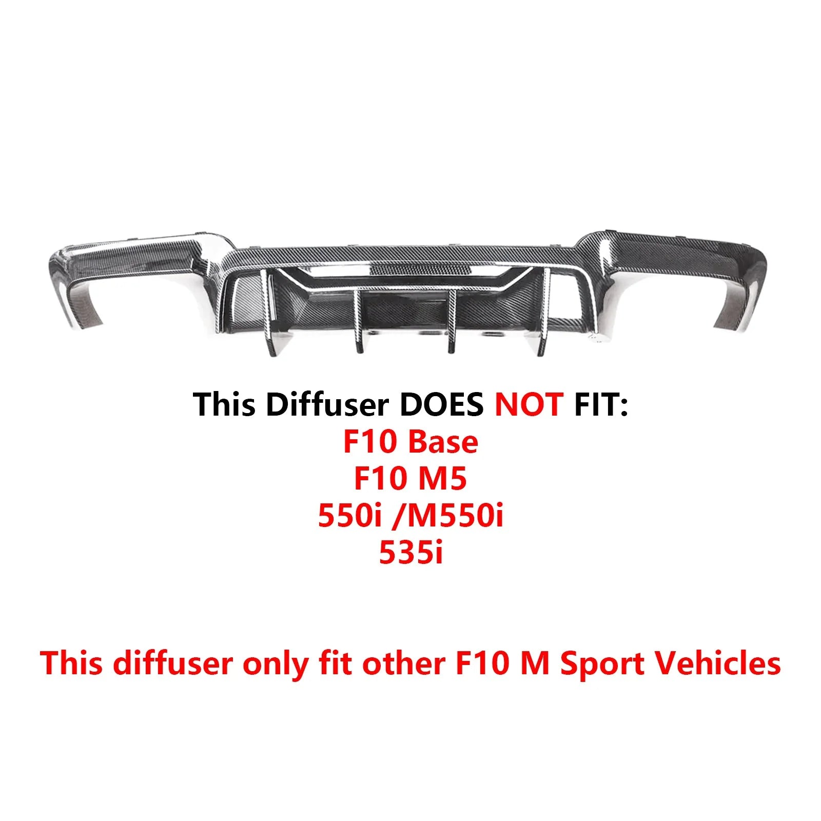 Rear Diffuser For BMW F10 M Sport 2011-2016 F90 M5 Style Rear Bumper Lip