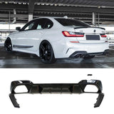 For BMW 3 Series G20 330i M340i M Sport Rear Bumper Lip 2019-2022 Gloss Black