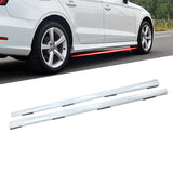 Side Skirts For 2013-2017 Audi A3 Hatchback Side Bottom Extension Lips Glacier White