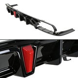 MMO Rear Diffuser For 2018-2022 Accord Yofer V2 Led Rear Bumper Diffuser+ White Corner Apron Spat