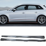 Side Skirts For 2013-2017 Audi A3 Hatchback Side Bottom Extension Lips Carbon Fibre Look