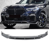 For 2019-2023 BMW X5 G05 M-Sport Front Bumper lip ABS 4 Pieces Carbon Fiber Look