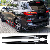 For 2019-2023 BMW X5 G05 M-Sport Side Skirts ABS Gloss Black