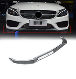 Front Lip for 2015-2018 Benz C-Class W205 Sport 3PCS Front Bumper Lip Splitter Garbon Fibre Look