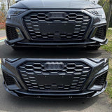 For 2022-2024 8Y Gen. Audi A3 S-Line S3 Sedan Front Lip Lower Bumper Splitter Gloss Black