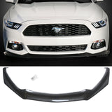 Front Lip For Ford Mustang Coupe 2015-2017 Performance Style 1 Piece Front Bumper Lip Splitter Carbon Fibre Look