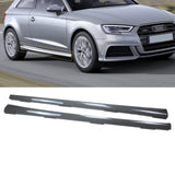 Side Skirts For 2013-2017 Audi A3 Hatchback Side Bottom Extension Lips Carbon Fibre Look