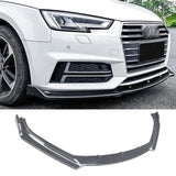 Front Lip For 2017 2018 Audi A4 Sport 3 Pieces Bumper Splitter Carbon Fibre Look