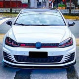 VW Golf MK7 MK7.5 R GTD GTI TSI TDI Front Splitter Spoiler Lip Body Kit 2013-20 Gloss Black