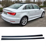 Side Skirts For 2013-2019 Audi A3 Sedan 4 Door Bottom Side Extension Lips Matte Black