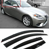 For 2014-2020 LEXUS IS250 IS350 IS200T Clip On Smoke Window Visor+ Black Trim