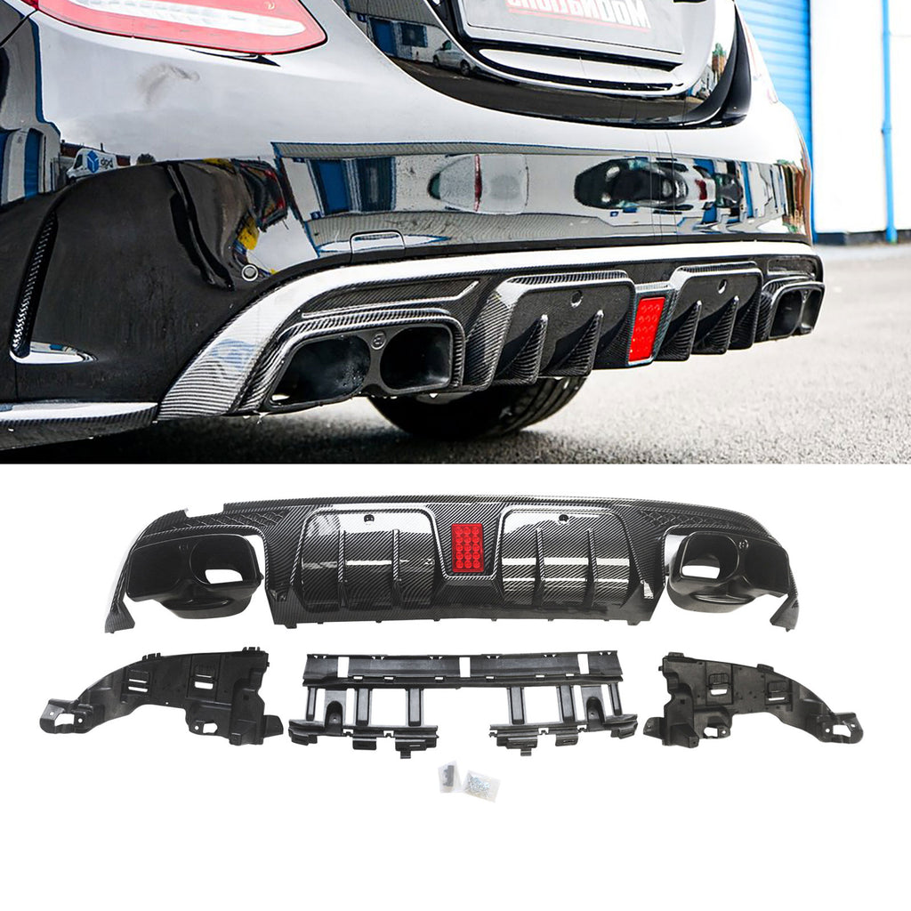 Rear Diffuser for 2015-2021 Mercedes Benz W205 C-Class AMG C63 C63S C4 ...