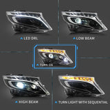 Full LED Headlight For V-Class Vito W447 MPV 2014-2020 Blue DRL Front Car Lights