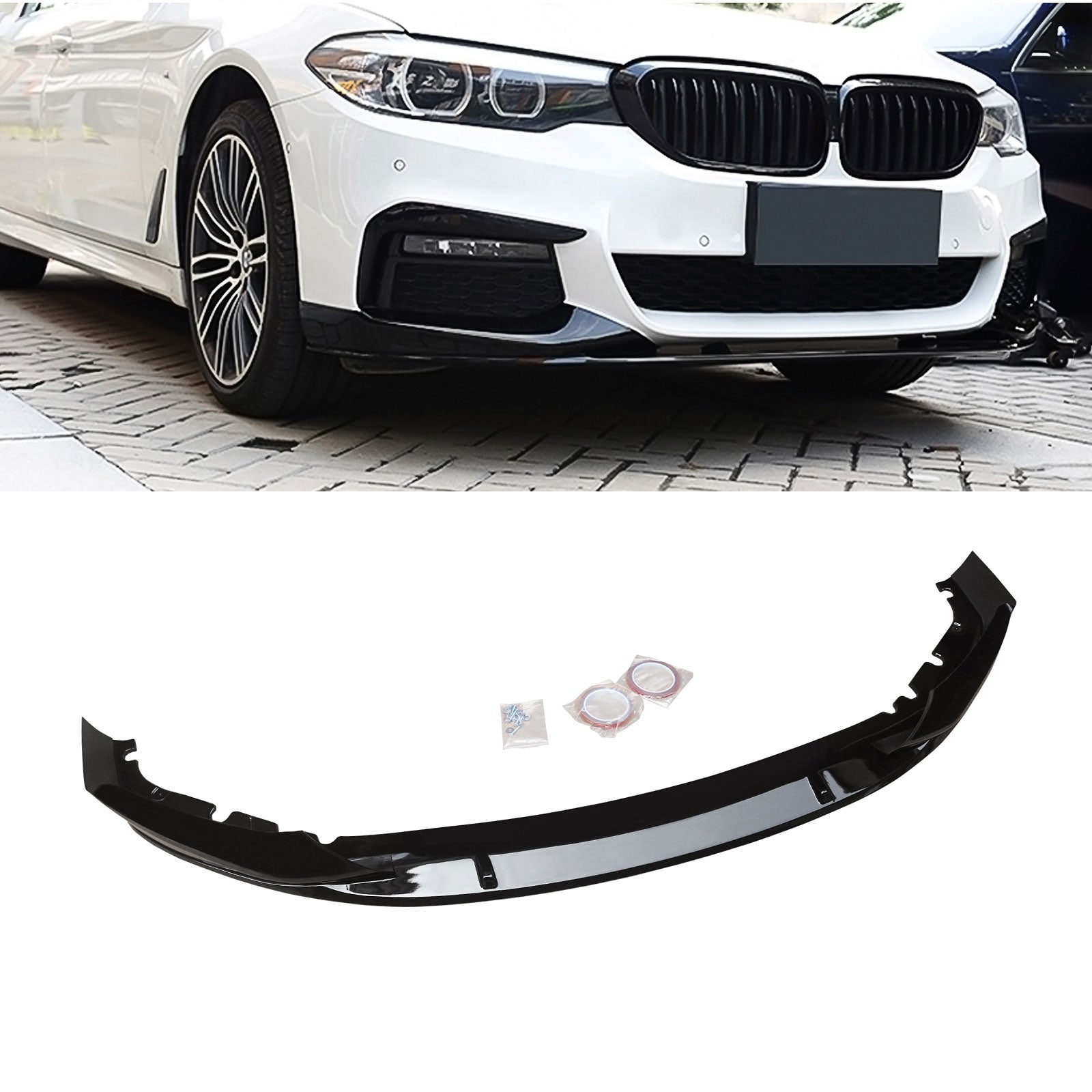 Front Lip For 2017-2020 BMW 5 Series G30 M Sport ABS Painted MP Style Lower Splitter