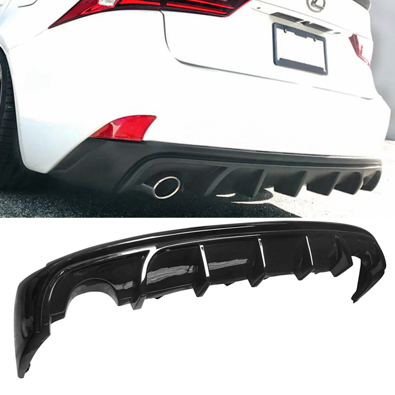 For 2014-2016 Lexus IS IS250 IS350 IS200T Rear Diffuser Gloss Black